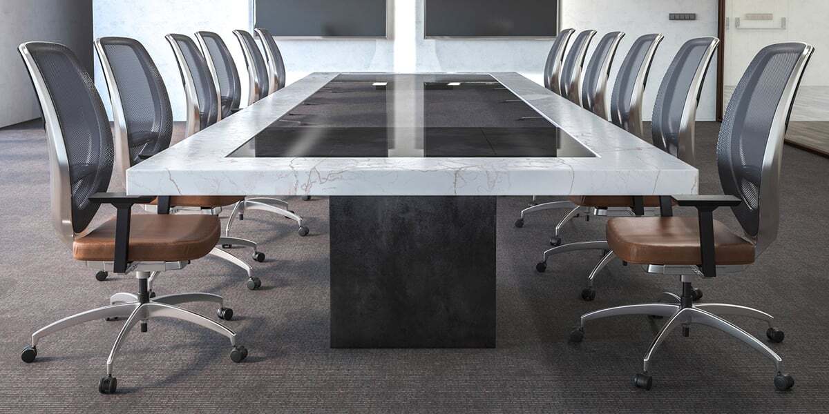 High-end ergonomic office chair made with durable, stress-whitening-resistant Thermylene® resin showcasing modern design and premium finish.